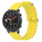 For Amazfit GTR 4 22mm Ocean Style Solid Color Silicone Watch Band(Yellow) - 1