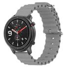 For Amazfit GTR 4 22mm Ocean Style Solid Color Silicone Watch Band(Gray) - 1