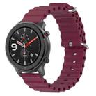 For Amazfit GTR 4 22mm Ocean Style Solid Color Silicone Watch Band(Wine Red) - 1