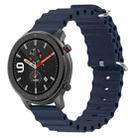 For Amazfit GTR 4 22mm Ocean Style Solid Color Silicone Watch Band(Dark Blue) - 1