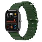 For Amazfit GTS 4 Mini 20mm Ocean Style Solid Color Silicone Watch Band(Army Green) - 1