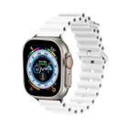 Ocean Silicone Metal Head Watch Band For Apple Watch Ultra 49mm / Series 8&7 45mm / SE 2&6&SE&5&4 44mm / 3&2&1 42mm(White) - 1