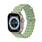 Ocean Silicone Metal Head Watch Band For Apple Watch Ultra 49mm / Series 8&7 45mm / SE 2&6&SE&5&4 44mm / 3&2&1 42mm(Light Geen) - 1
