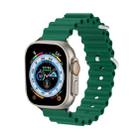 Ocean Silicone Metal Head Watch Band For Apple Watch Ultra 49mm / Series 8&7 45mm / SE 2&6&SE&5&4 44mm / 3&2&1 42mm(Army Green) - 1