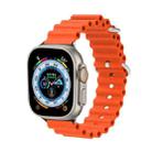 Ocean Silicone Metal Head Watch Band For Apple Watch Ultra 49mm&Watch Ultra 2 49mm / Series 9&8&7 45mm / SE 3&SE 2&6&SE&5&4 44mm / 3&2&1 42mm(Orange) - 1