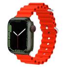Ocean Silicone Metal Head Watch Band For Apple Watch Series 8&7 41mm / SE 2&6&SE&5&4 40mm / 3&2&1 38mm(Red) - 1