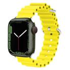 Ocean Silicone Metal Head Watch Band For Apple Watch Series 8&7 41mm / SE 2&6&SE&5&4 40mm / 3&2&1 38mm(Yellow) - 1