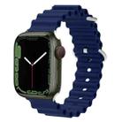 Ocean Silicone Metal Head Watch Band For Apple Watch Series 8&7 41mm / SE 2&6&SE&5&4 40mm / 3&2&1 38mm(Dark Blue) - 1