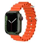 Ocean Silicone Metal Head Watch Band For Apple Watch Series 8&7 41mm / SE 2&6&SE&5&4 40mm / 3&2&1 38mm(Orange) - 1