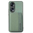 For Honor 70 Carbon Fiber Magnetic Card Bag Phone Case(Green) - 1