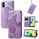 For Xiaomi Redmi A1 Butterfly Love Flower Embossed Leather Phone Case(Lavender) - 1