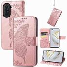 For Huawei Nova 10 Pro Butterfly Love Flower Embossed Leather Phone Case(Rose Gold) - 1