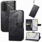 For Huawei Nova 10 Pro Butterfly Love Flower Embossed Leather Phone Case(Black) - 1