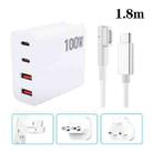 GaN 100W Dual USB+Dual USB-C/Type-C Multi Port Charger with  1.8m Type-C to MagSafe 1 / L Header Data Cable US / EU / UK Plug - 1