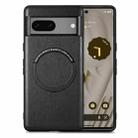 For Google Pixel 7 Solid Color Magsafe Leather Phone Case(Black) - 1
