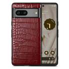 For Google Pixel 7 Crocodile Grain Leather Phone Case(Red) - 1