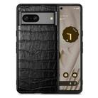 For Google Pixel 7 Crocodile Grain Leather Phone Case(Black) - 1