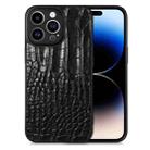 For iPhone 14 Pro Crocodile Grain Leather Back Cover Phone Case(Black) - 1