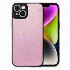 For iPhone 14 Flow Color Back Cover Leather Phone Case(Pink) - 1