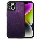 For iPhone 14 Plus Flow Color Back Cover Leather Phone Case(Purple) - 1