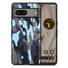 For Google Pixel 7 Camouflage Leather Phone Case(Blue) - 1