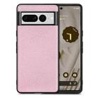 For Google Pixel 7 Flow Color Leather Back Cover Phone Case(Pink) - 1
