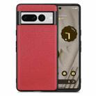 For Google Pixel 7 Flow Color Leather Back Cover Phone Case(Red) - 1