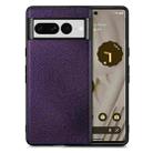 For Google Pixel 7 Flow Color Leather Back Cover Phone Case(Purple) - 1