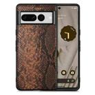 For Google Pixel 7 Pro SnakeskinLeather Phone Case(Brown) - 1