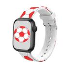 Football Style Metal Connector Silicone Watch Band For Apple Watch Ultra 49mm / Series 8&7 45mm / SE 2&6&SE&5&4 44mm / 3&2&1 42mm(White+Red) - 1