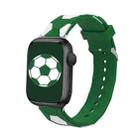 Football Style Metal Connector Silicone Watch Band For Apple Watch Ultra 49mm / Series 8&7 45mm / SE 2&6&SE&5&4 44mm / 3&2&1 42mm(Green+White) - 1