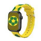 Football Style Metal Connector Silicone Watch Band For Apple Watch Ultra 49mm / Series 8&7 45mm / SE 2&6&SE&5&4 44mm / 3&2&1 42mm(Yellow+Green) - 1