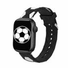 Football Style Metal Connector Silicone Watch Band For Apple Watch Series 9&8&7 41mm / SE 3&SE 2&6&SE&5&4 40mm / 3&2&1 38mm(BlacK+White) - 1