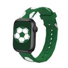 Football Style Metal Connector Silicone Watch Band For Apple Watch Series 9&8&7 41mm / SE 3&SE 2&6&SE&5&4 40mm / 3&2&1 38mm(Green+White) - 1