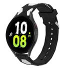 For Samsung Galaxy Watch5 / 5 Pro 20mm Football Style Metal Connector Silicone Watch Band(Black+White) - 1