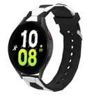 For Samsung Galaxy Watch5 / 5 Pro 20mm Football Style Metal Connector Silicone Watch Band(White+Black) - 1