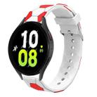 For Samsung Galaxy Watch5 / 5 Pro 20mm Football Style Metal Connector Silicone Watch Band(White+Red) - 1