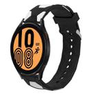 For Samsung Galaxy Watch4 / 4 Classic 20mm Football Style Metal Connector Silicone Watch Band(Black+White) - 1