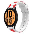 For Samsung Galaxy Watch4 / 4 Classic 20mm Football Style Metal Connector Silicone Watch Band(White+Red) - 1