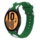 For Samsung Galaxy Watch4 / 4 Classic 20mm Football Style Metal Connector Silicone Watch Band(Green+White) - 1