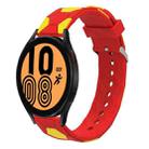 For Samsung Galaxy Watch4 / 4 Classic 20mm Football Style Metal Connector Silicone Watch Band(Red+Yellow) - 1