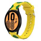 For Samsung Galaxy Watch4 / 4 Classic 20mm Football Style Metal Connector Silicone Watch Band(Yellow+Green) - 1