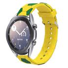 For Samsung Galaxy Watch3 41mm 20mm Football Style Metal Connector Silicone Watch Band(Yellow+Green) - 1