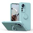 For Xiaomi 12T / 12T Pro Ring Kickstand TPU Silicone Phone Case(Light Cyan) - 1