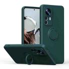 For Xiaomi 12T / 12T Pro Ring Kickstand TPU Silicone Phone Case(Army Green) - 1