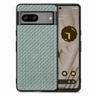 For Google Pixel 7 Carbon Fiber Texture Leather Back Cover Phone Case(Green) - 1