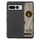 For Google Pixel 7 Pro Carbon Fiber Texture Leather Back Cover Phone Case(black) - 1