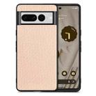 For Google Pixel 7 Pro Carbon Fiber Texture Leather Back Cover Phone Case(khaki) - 1