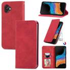 For Samsung Galaxy Xcover6 Pro Retro Skin Feel Magnetic Leather Phone Case(Red) - 1