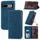 For Google Pixel 7 Retro Skin Feel Magnetic Leather Phone Case(Blue) - 1